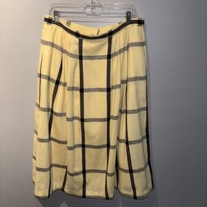 Vintage Country Suburbans‎ Womens Size 16 Butter Yellow Plaid Skirt Cottagecore
